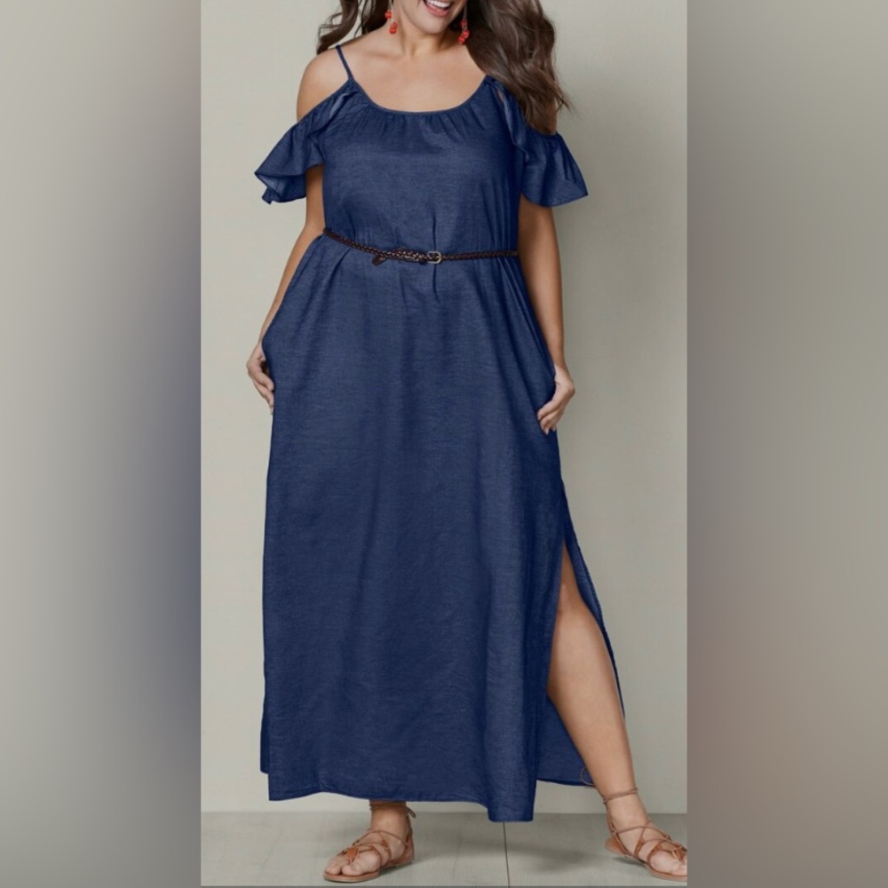Chambray Maxi Dress - Picture 1 of 13